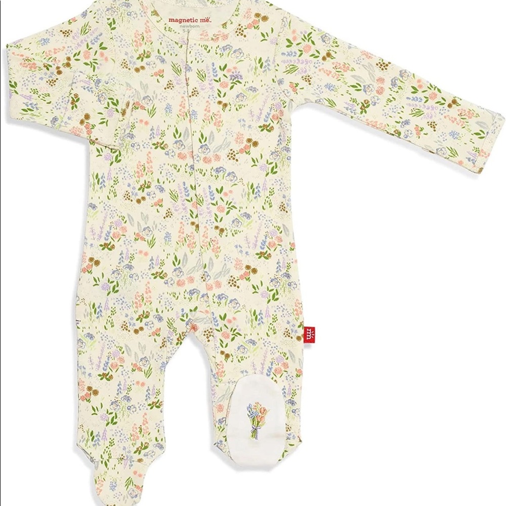 Footie Pajamas Cotton Quick Magnetic